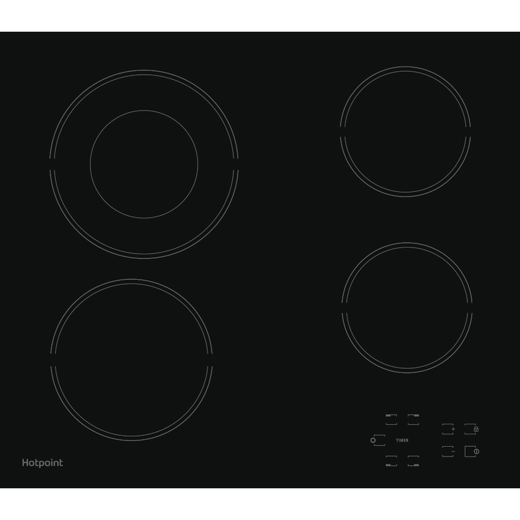 HR 612 C H 60cm 4 Zone Ceramic Hob - Black