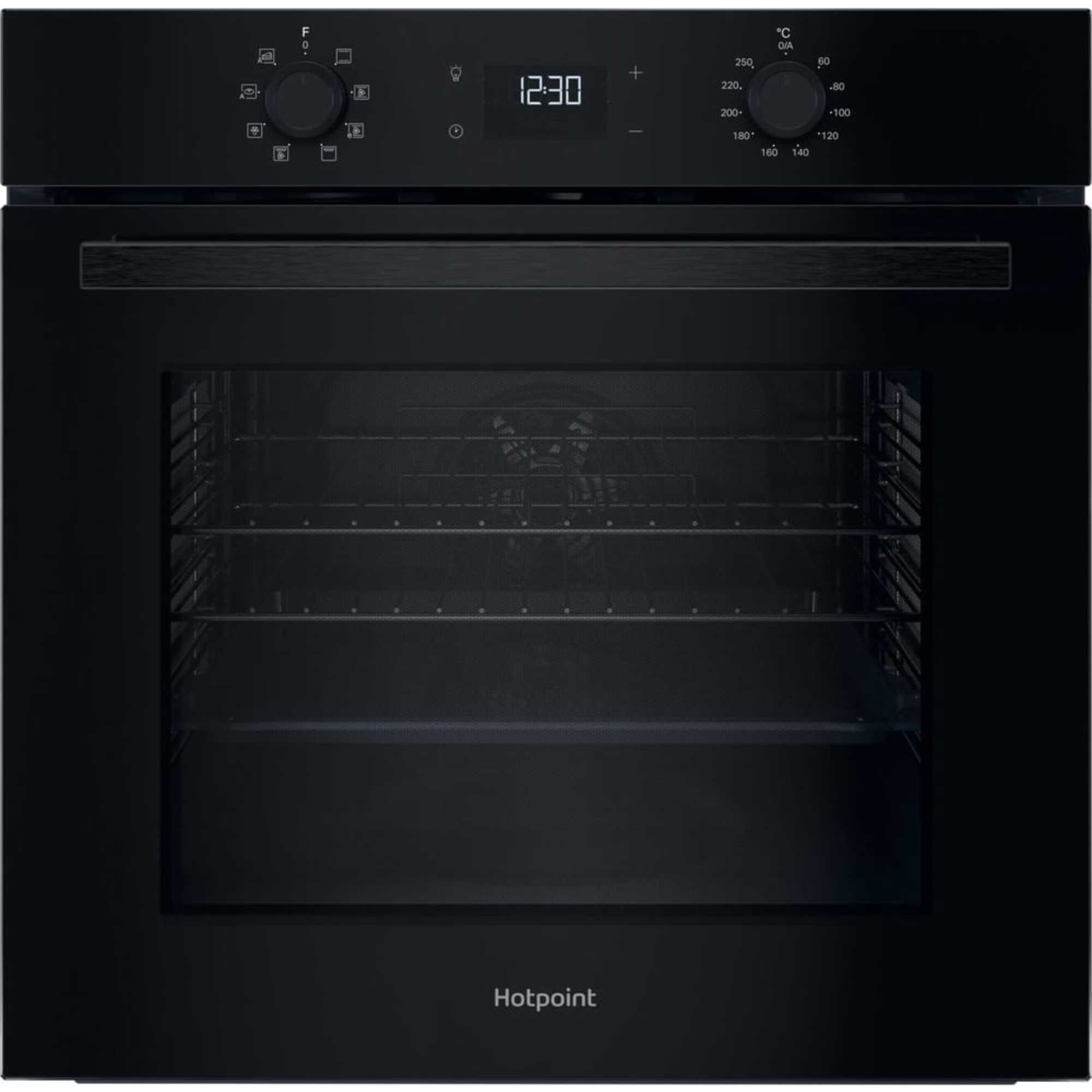 HO 455C B UK Class 2 60cm Built-In Single Multifunction Oven - Black
