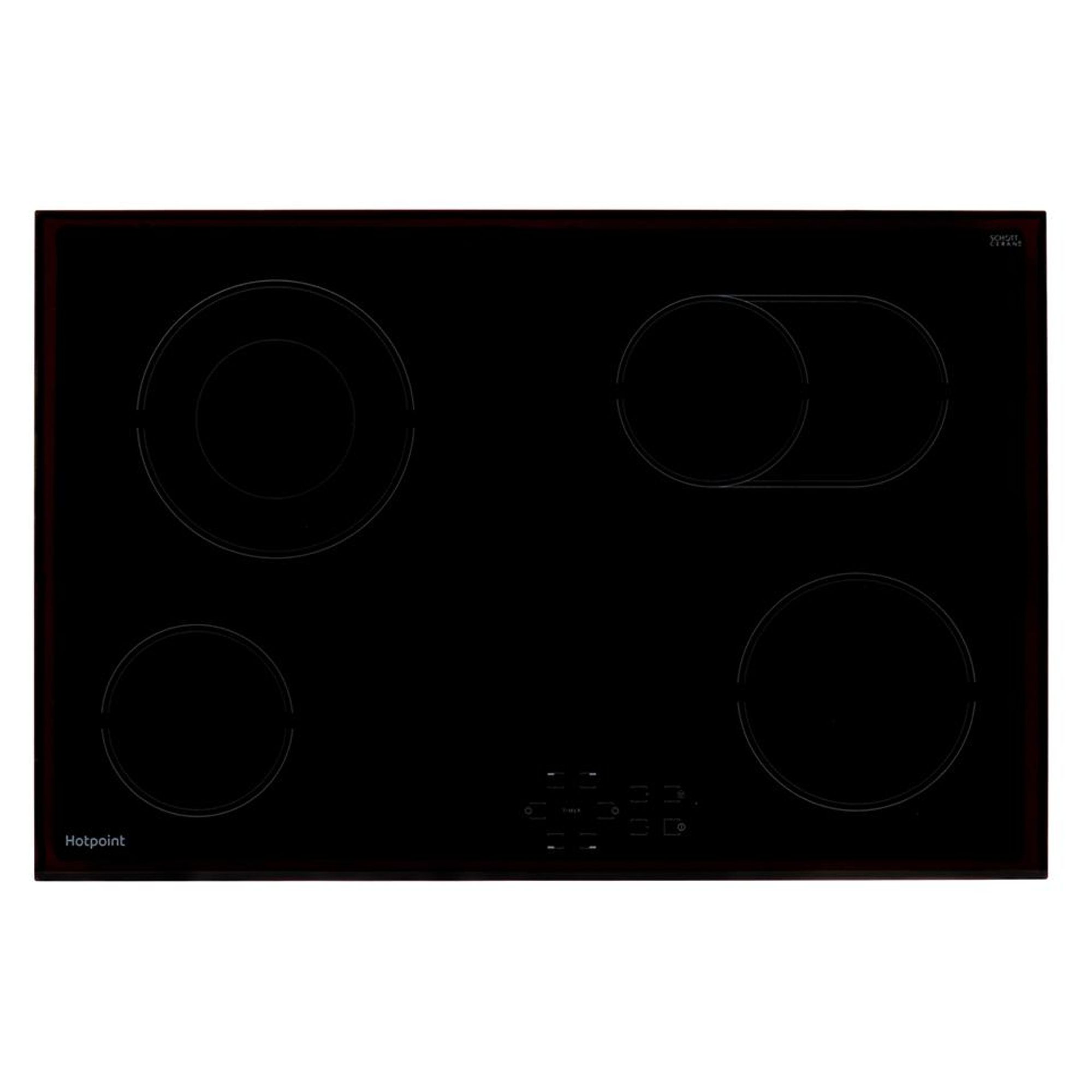 HR 724 B H 77cm 4 Zone Ceramic Hob - Black