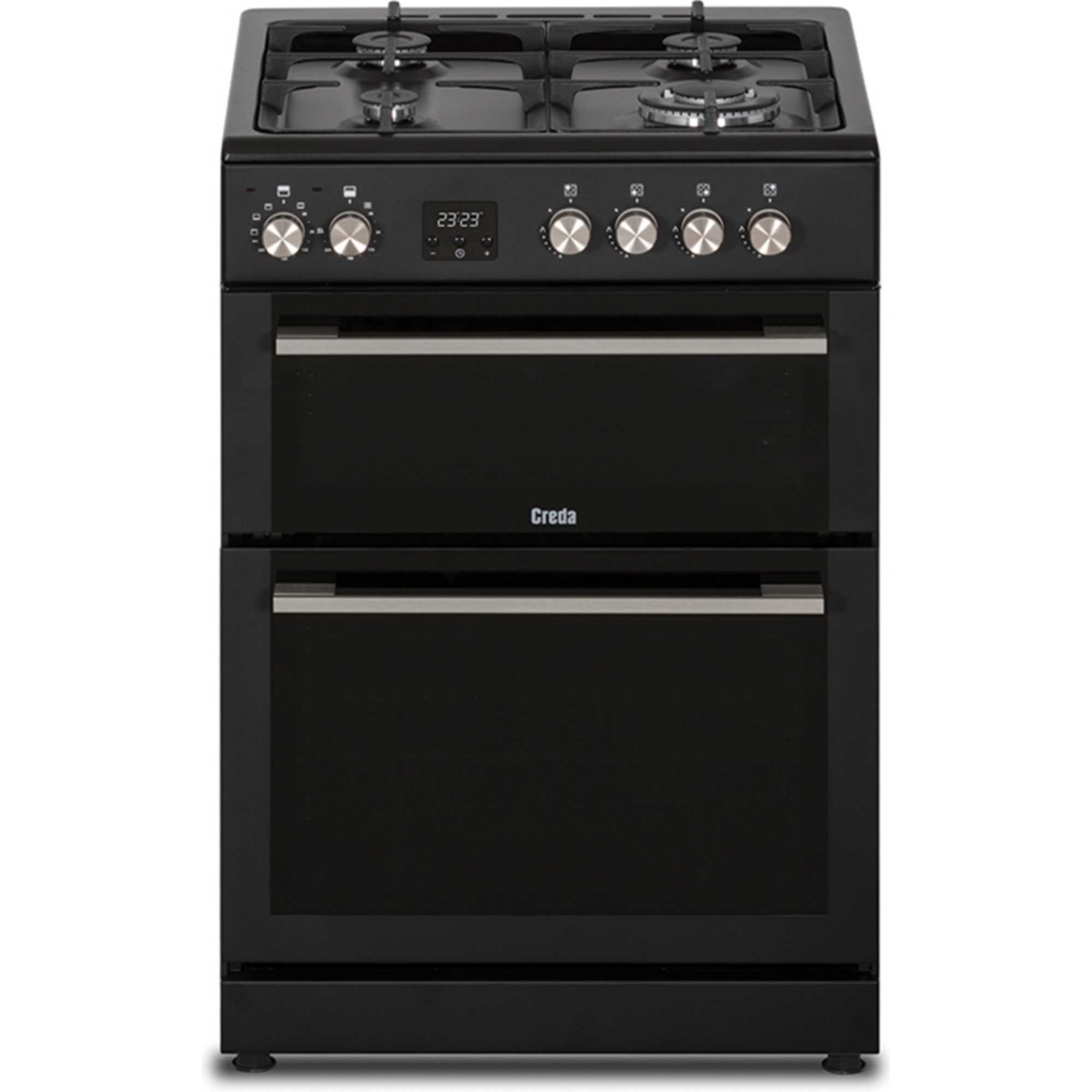 C60DFDOA 600mm Dual Fuel Double Cooker with Wok Burner - Anthracite