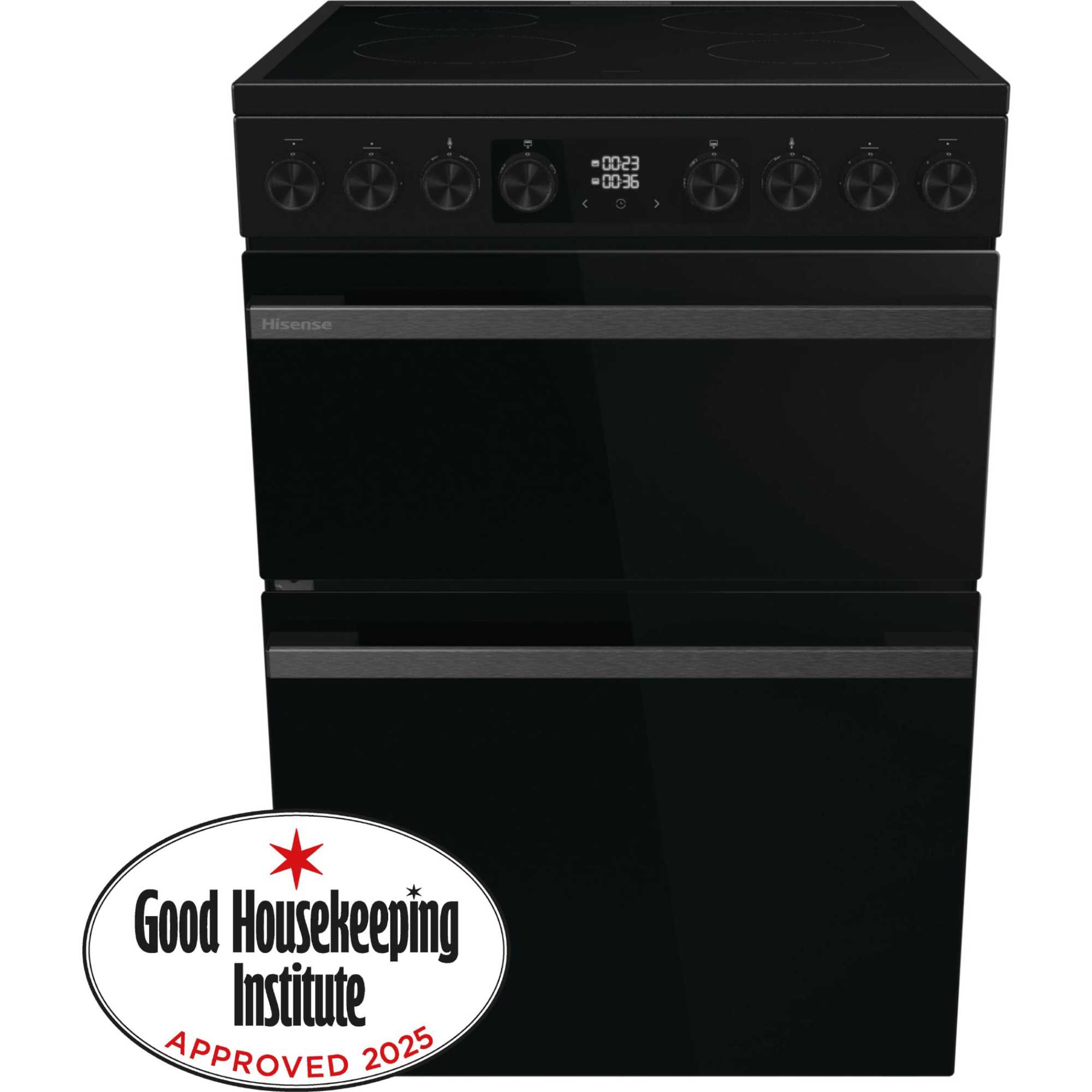 HDCEC6C20B Double Oven Cooker with Ceramic Hob - Black