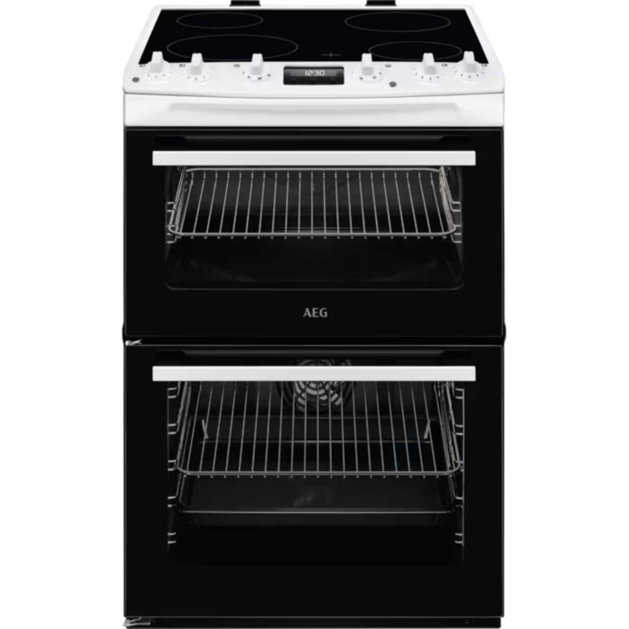 CCX6540ACW 116L Double Oven with 4 Ceramic Hobs - White
