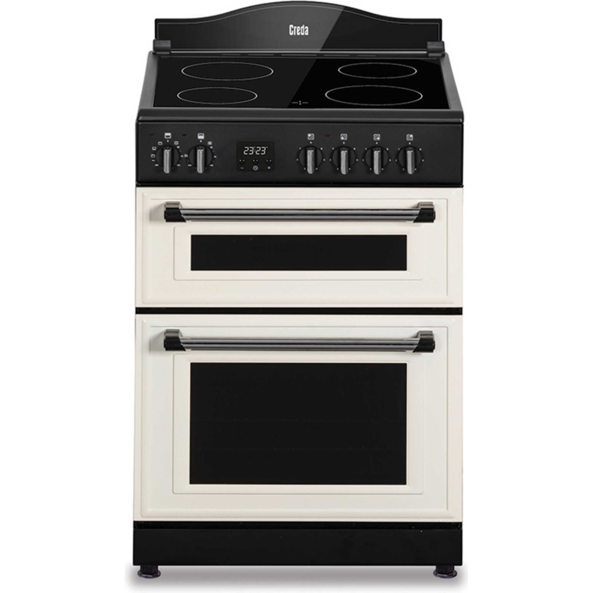 C60CMRCRM 600mm Double Oven with Ceramic Hobs - Cream