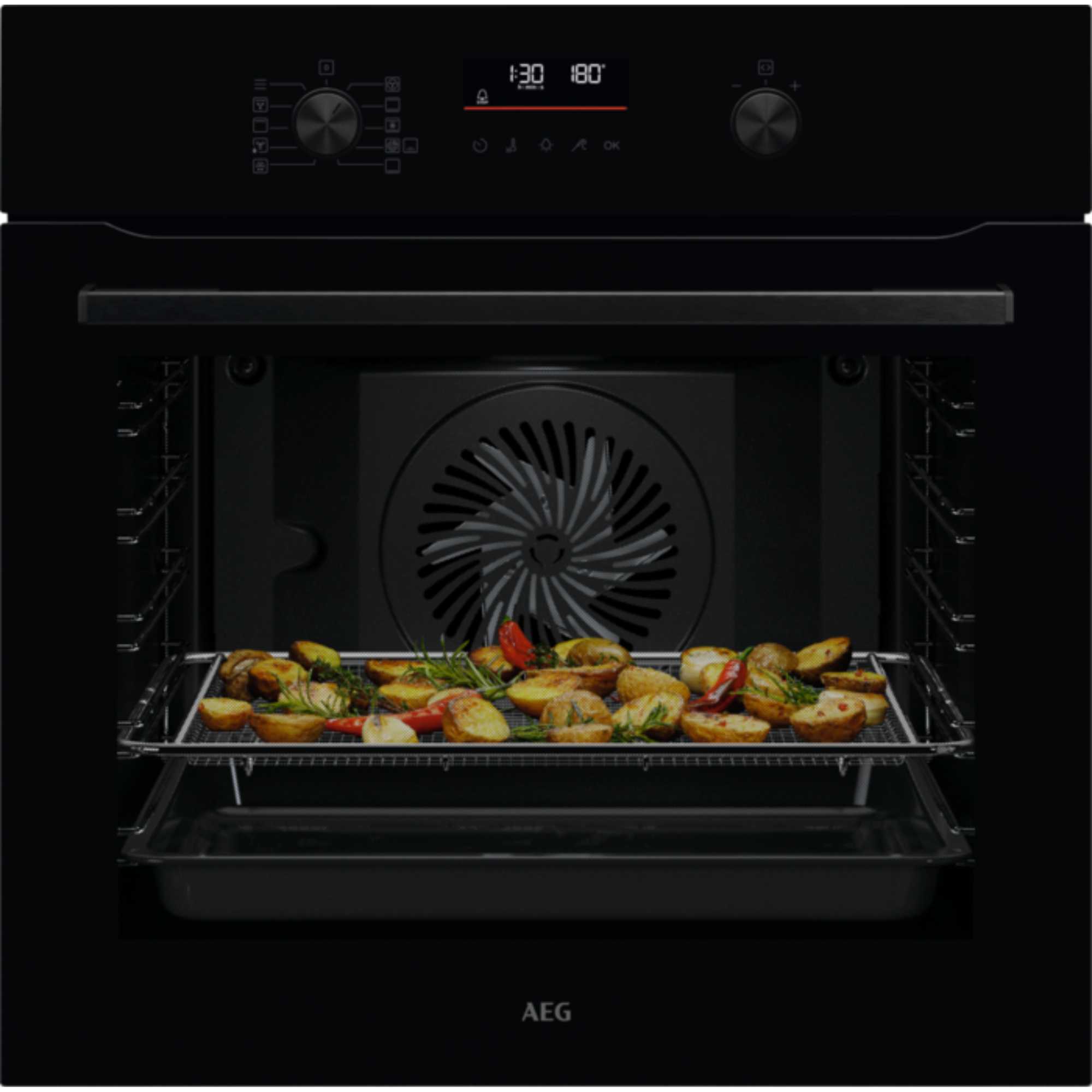 OS6PB50AK 6000 SenseCook Built-in Oven with Pyrolytic Self Clean - Black