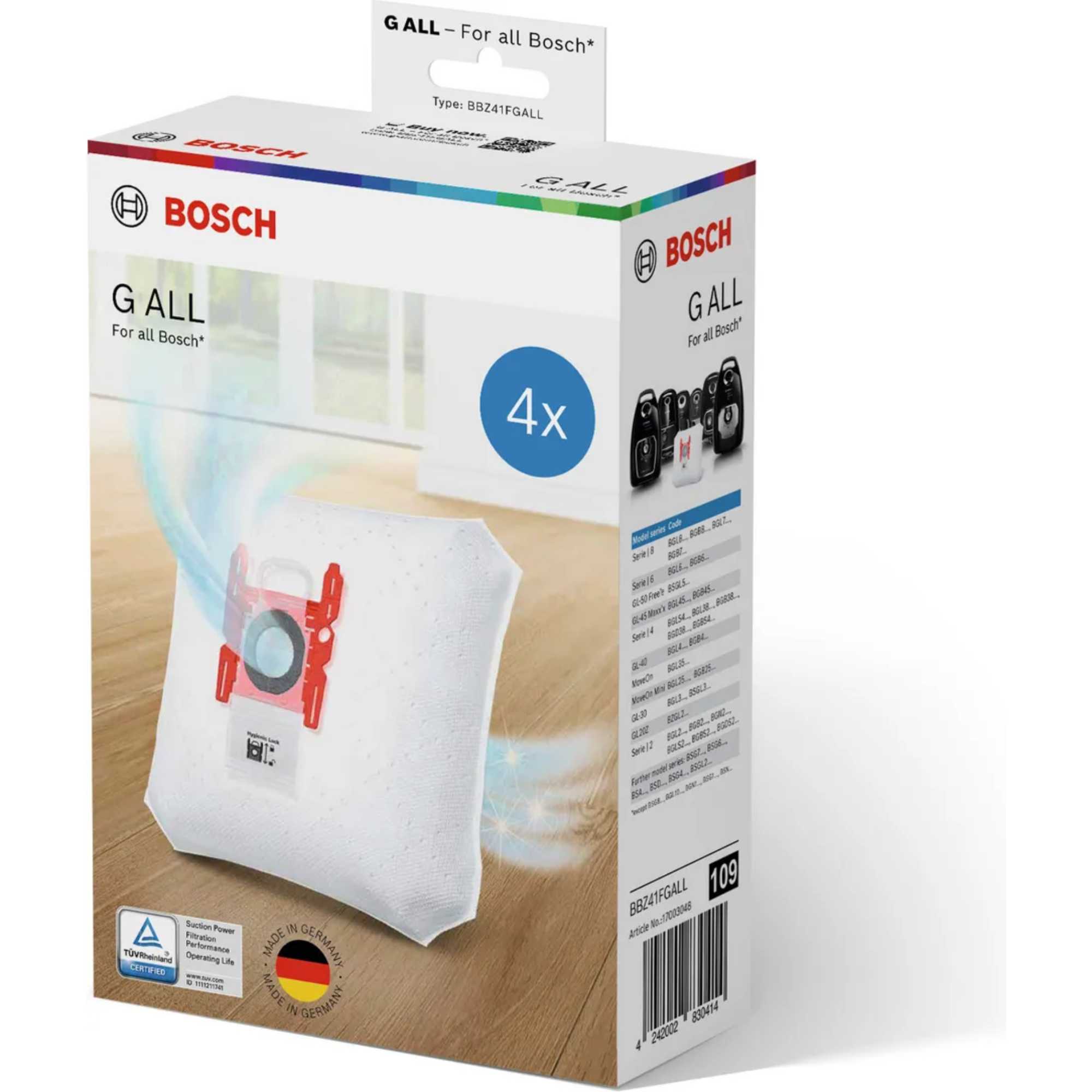 BBZ41FGALL Vacuum Cleaner Dustbag PowerProtect Type G ALL