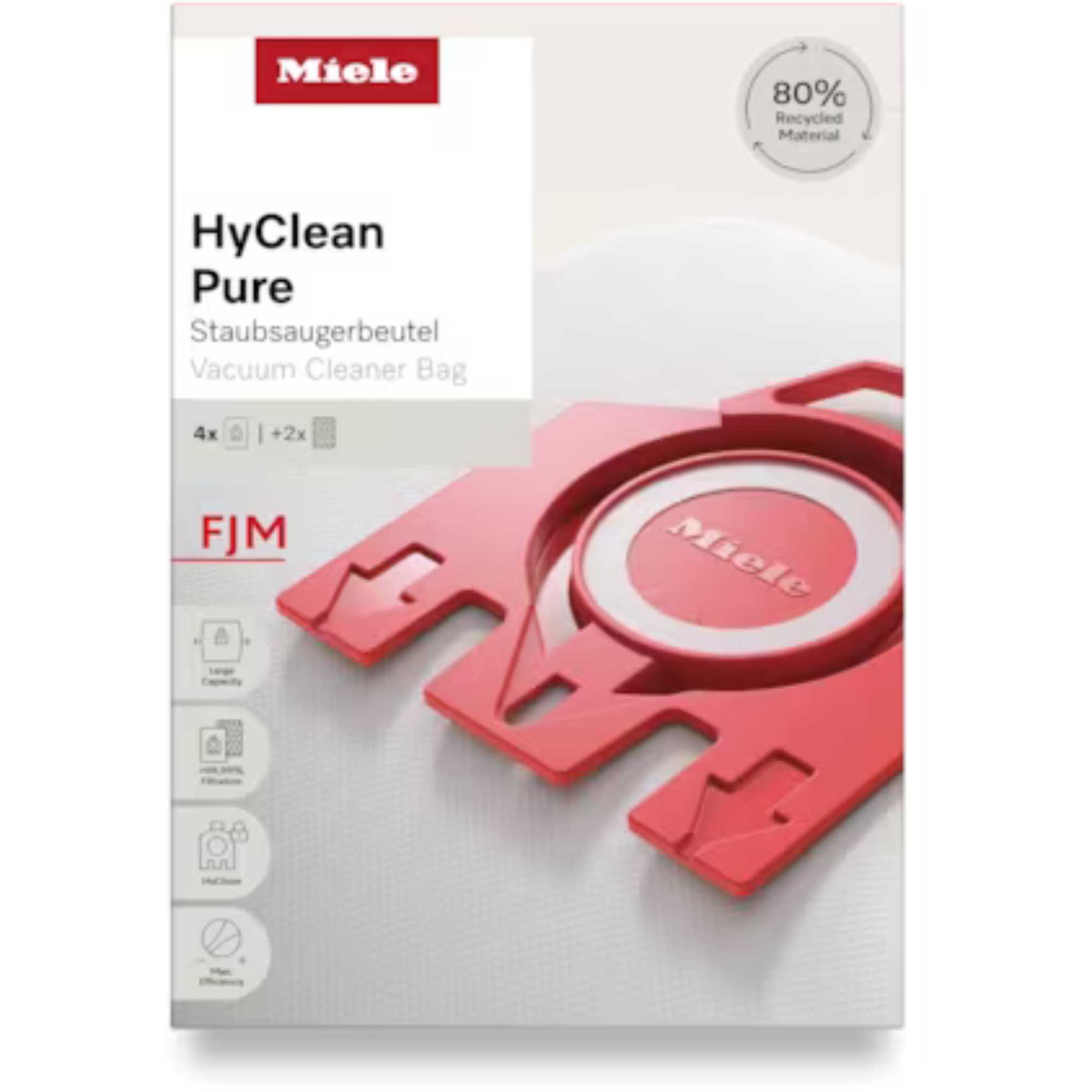 FJM2-HYCLEANPURE 4 Pack FJM HyClean Pure Vacuum Cleaner Bag