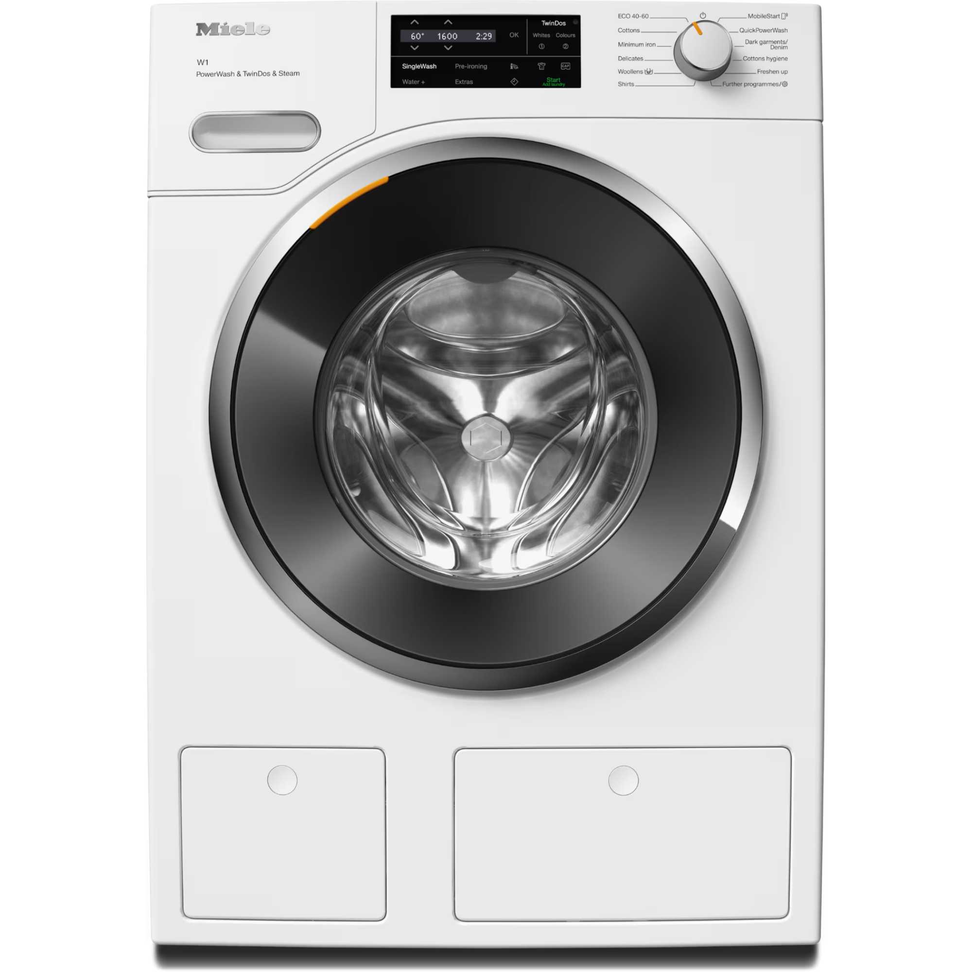 WWJ880 9kg 1600rpm Twin Dos & Steam Washing Machine - White