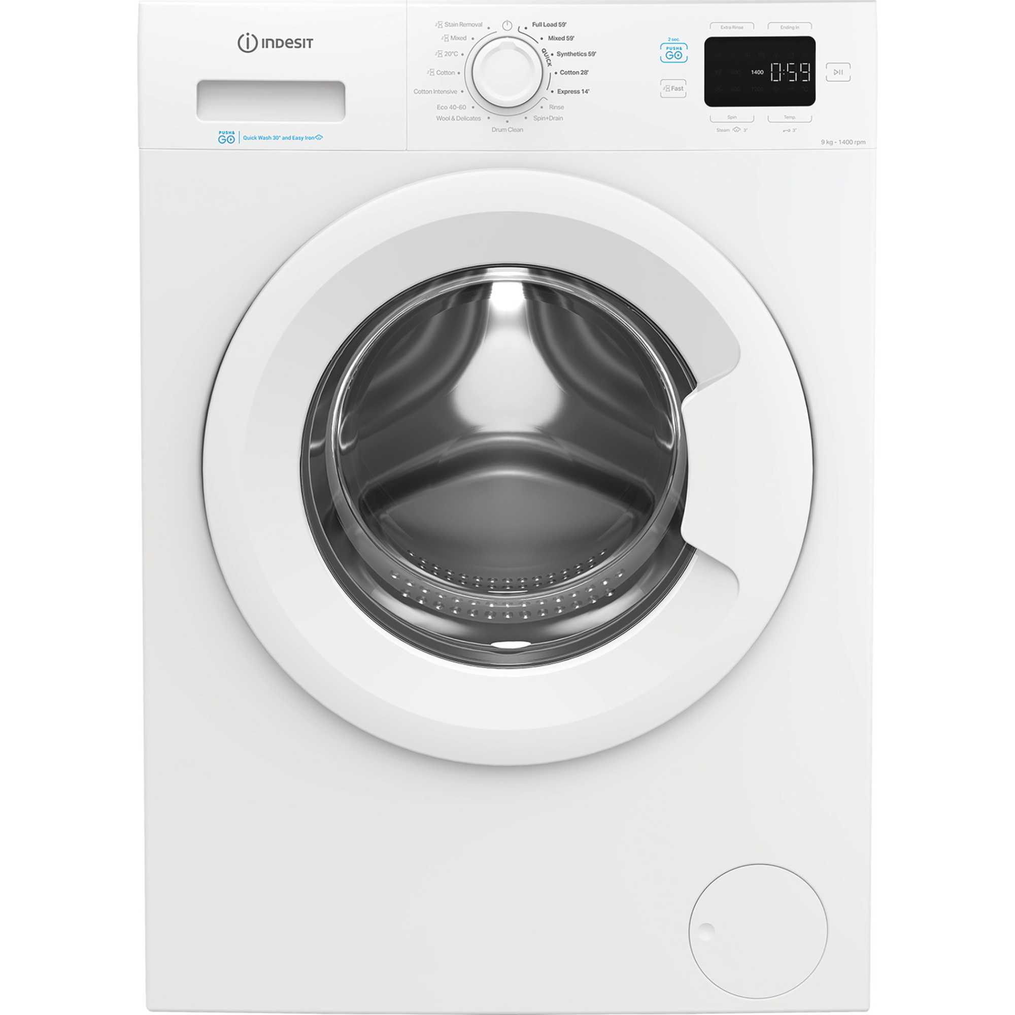 IP 946 PUSH&GO UK 9kg 1400rpm Washing Machine - White