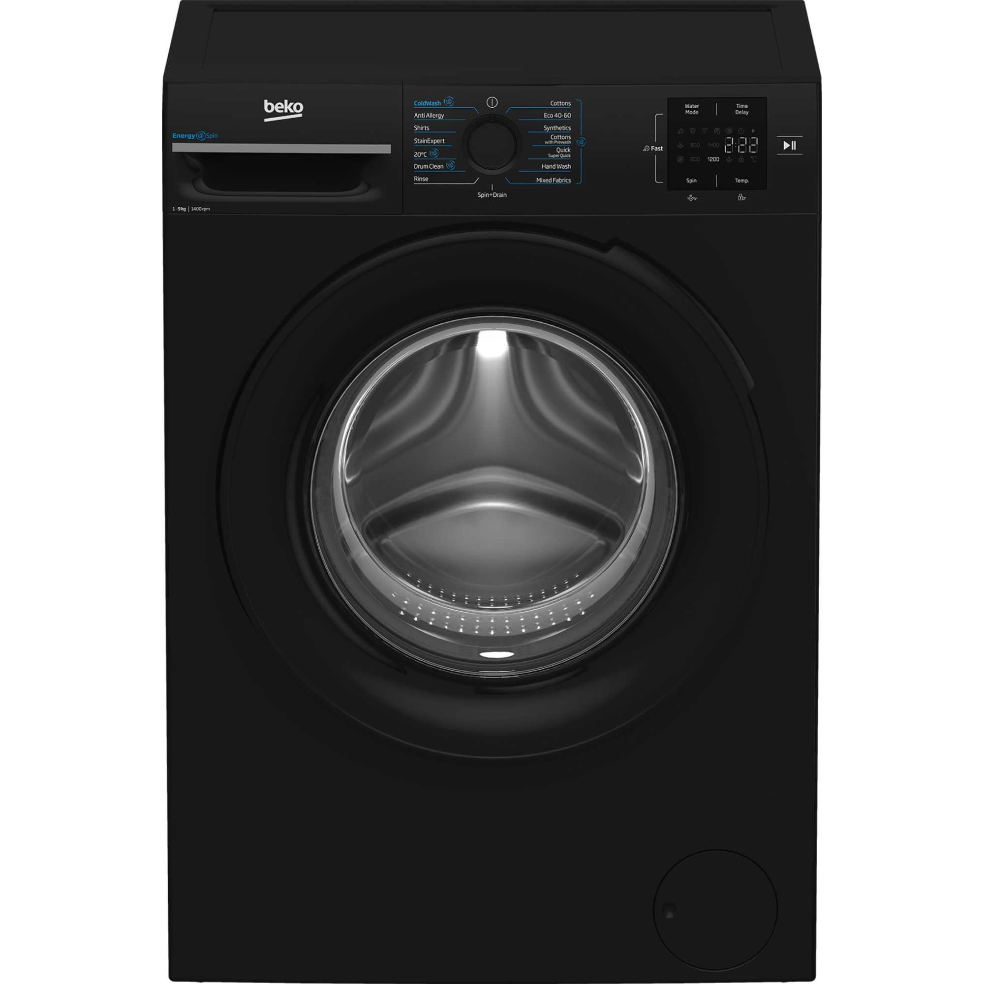 BM3WT3941B 9kg 1400rpm Washing Machine with EnergySpin - Black