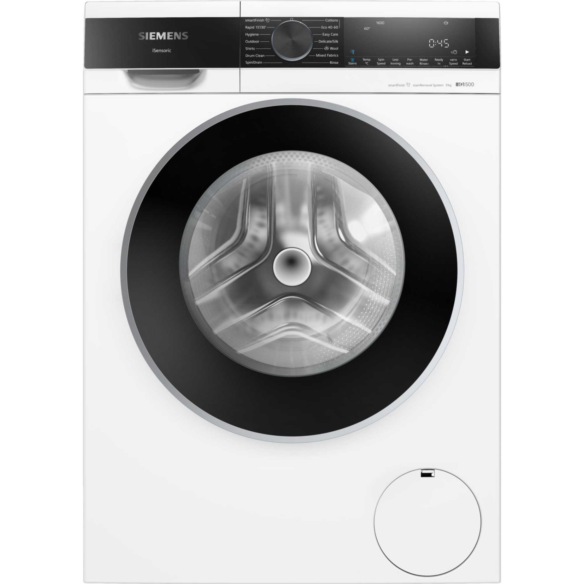 WG46G2Z1GB iQ500 9kg Washing Machine 1600rpm - White + Black